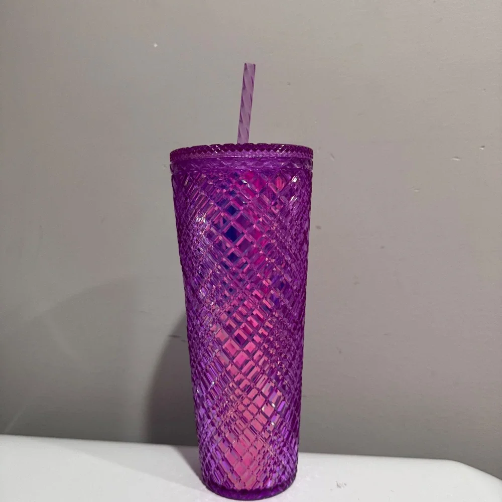 Starbucks Studded Tumbler Venti 24oz Purple Iridescent New Cold Cup 011140544
